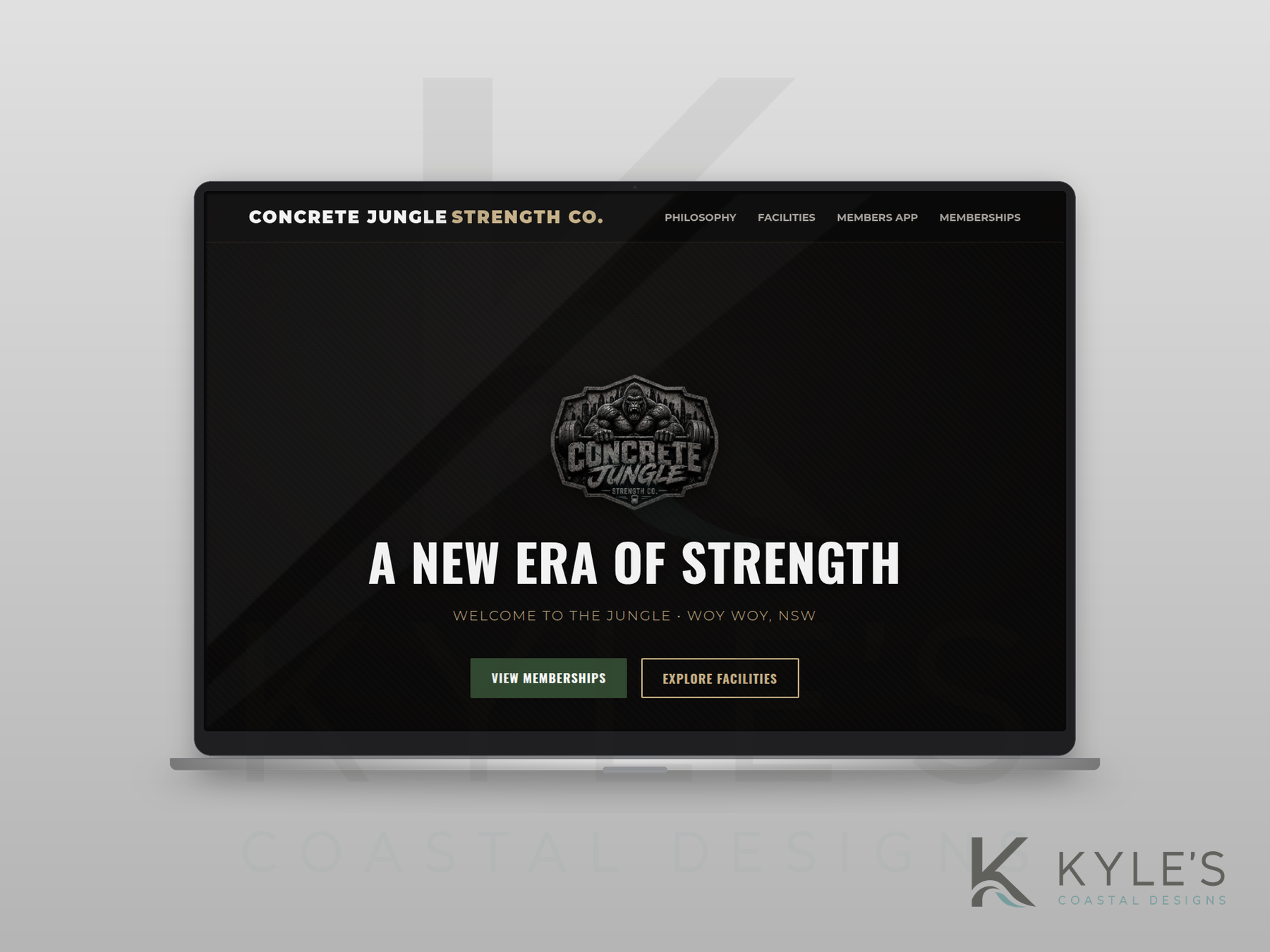 Concrete Jungle Strength Co gym website homepage