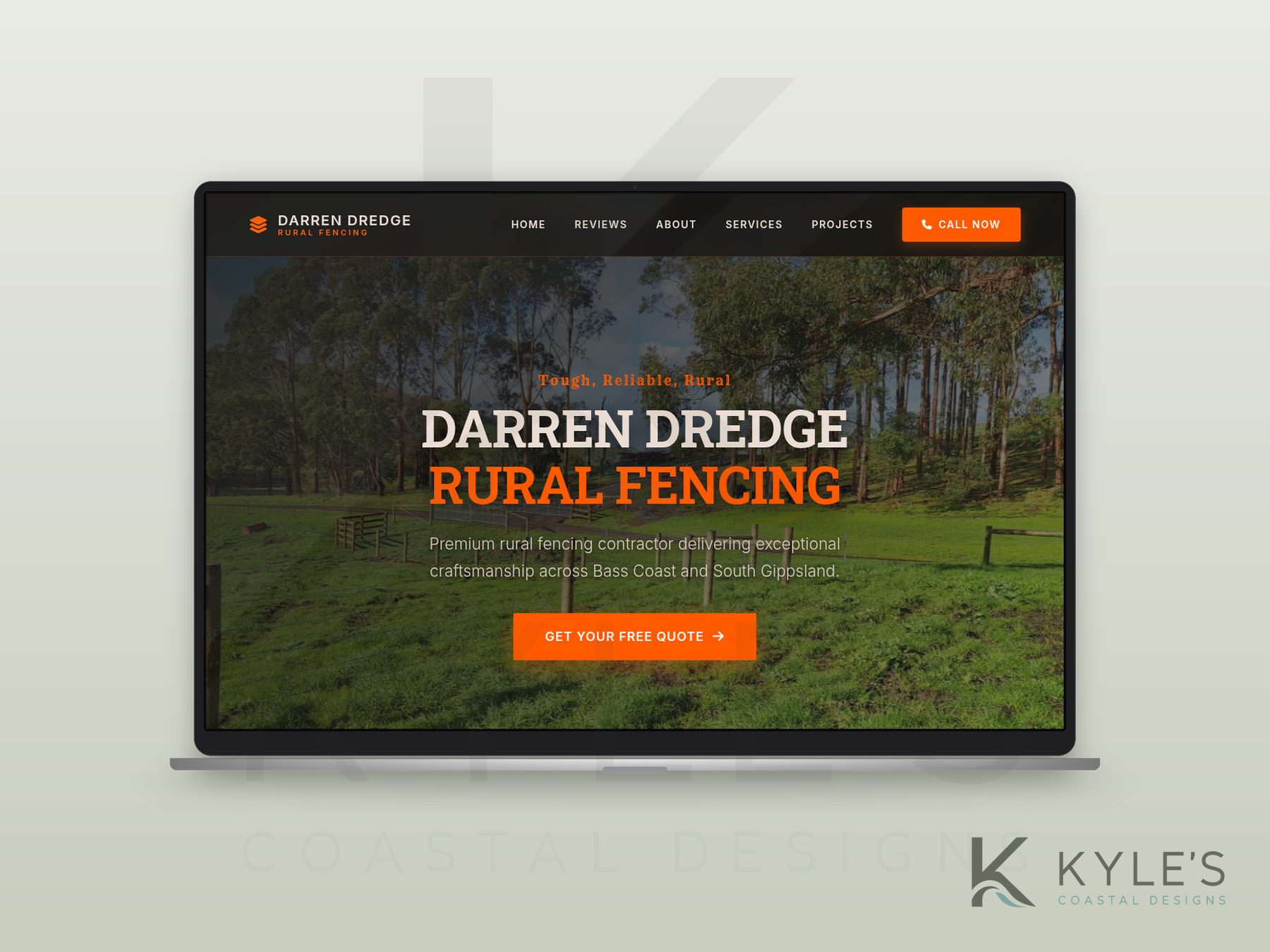 Darren Dredge Rural Fencing website homepage