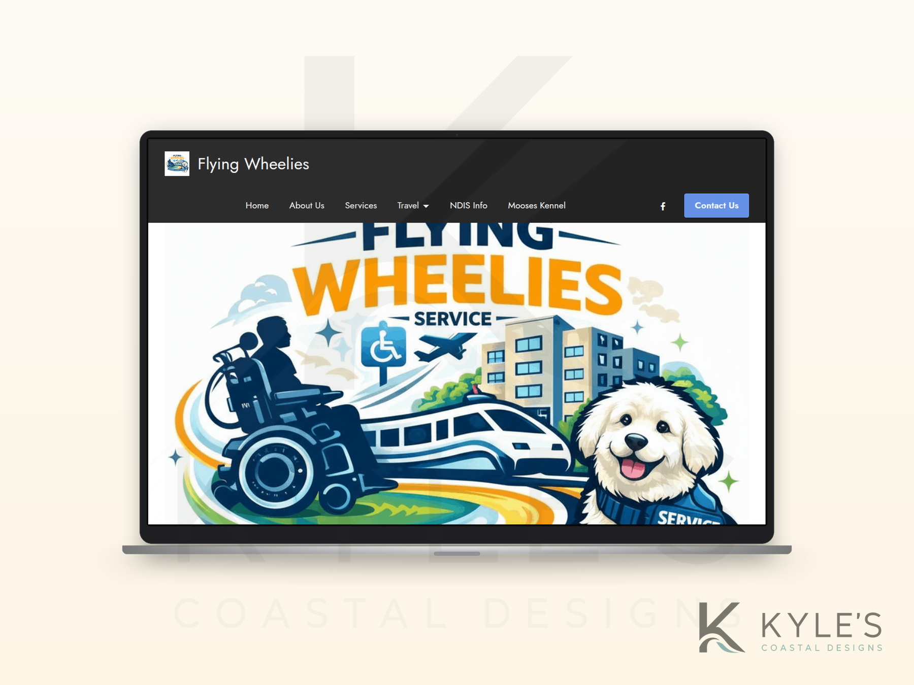Flying Wheelies NDIS travel service website homepage