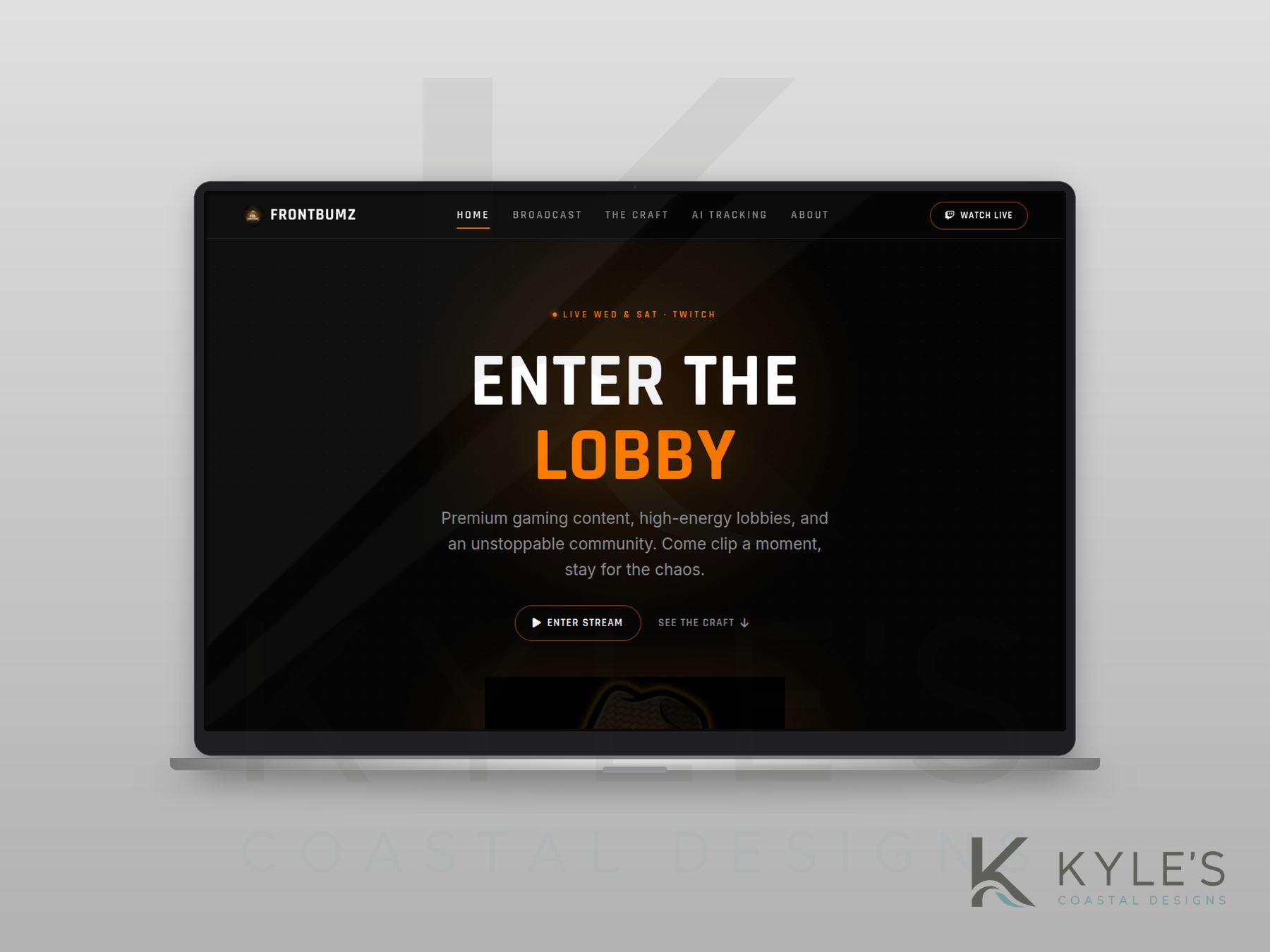 Frontbumz custom brand website homepage