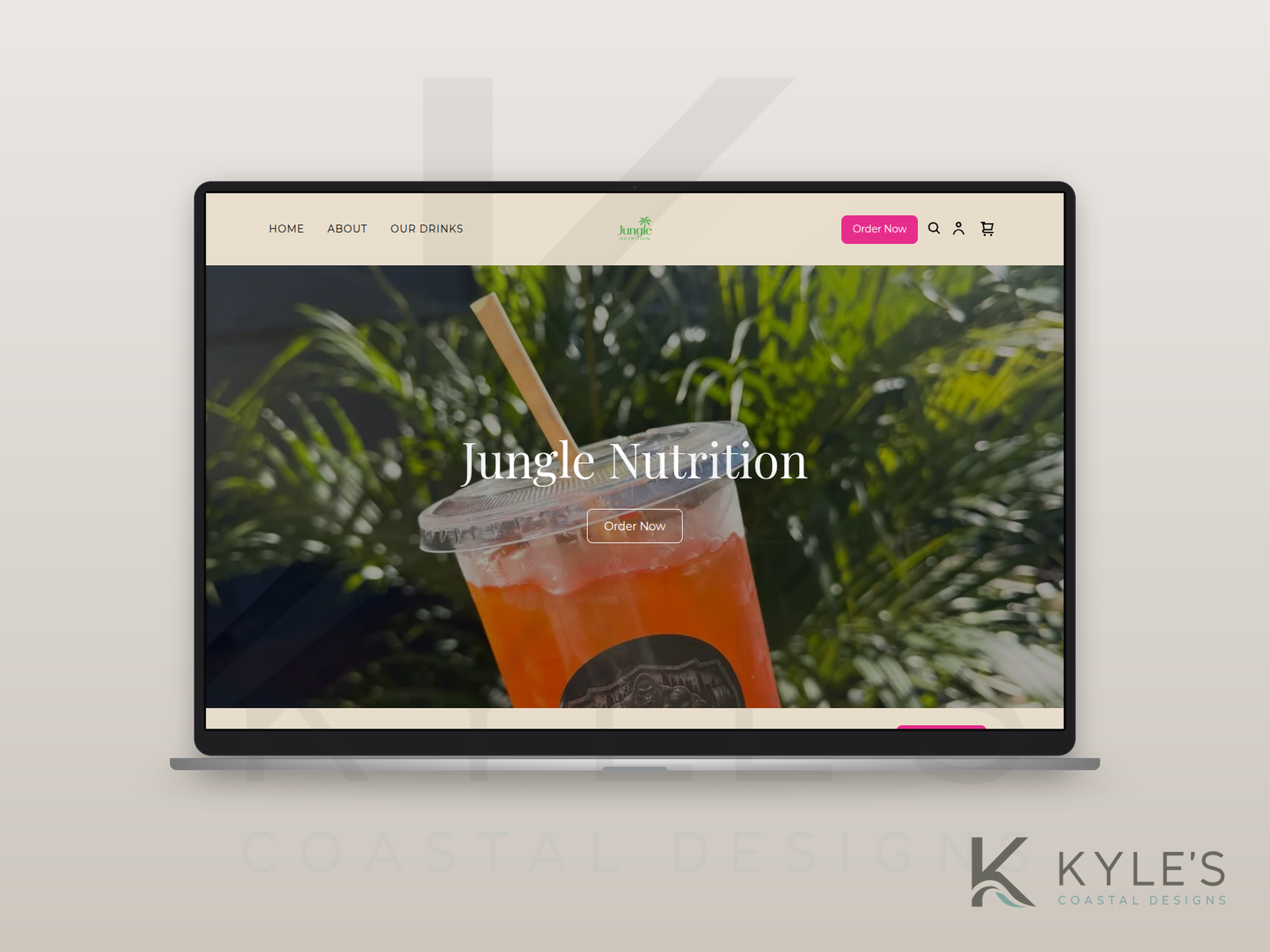 Jungle Nutrition protein teas and milkshakes website homepage