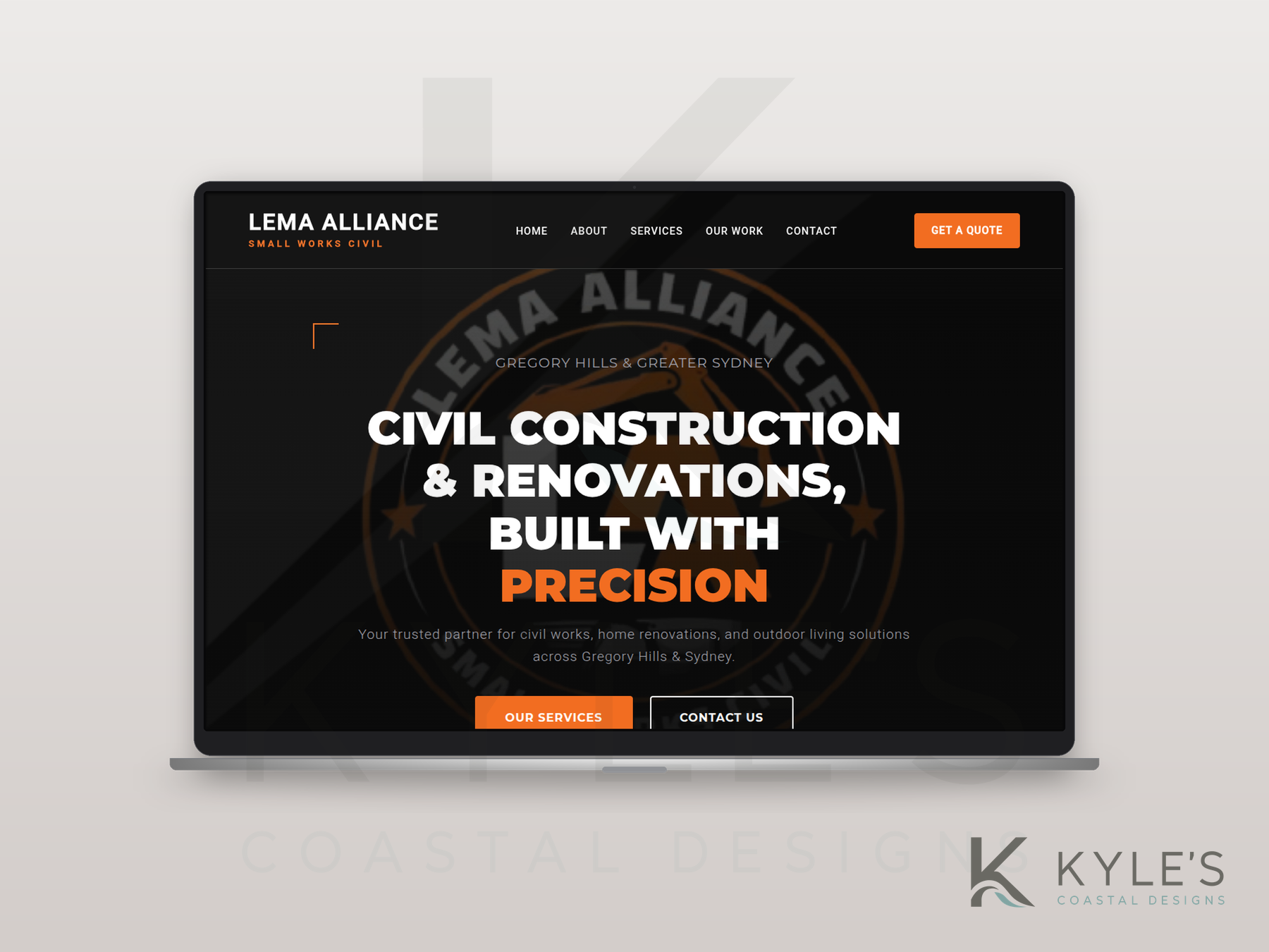 Lema Alliance civil construction website homepage