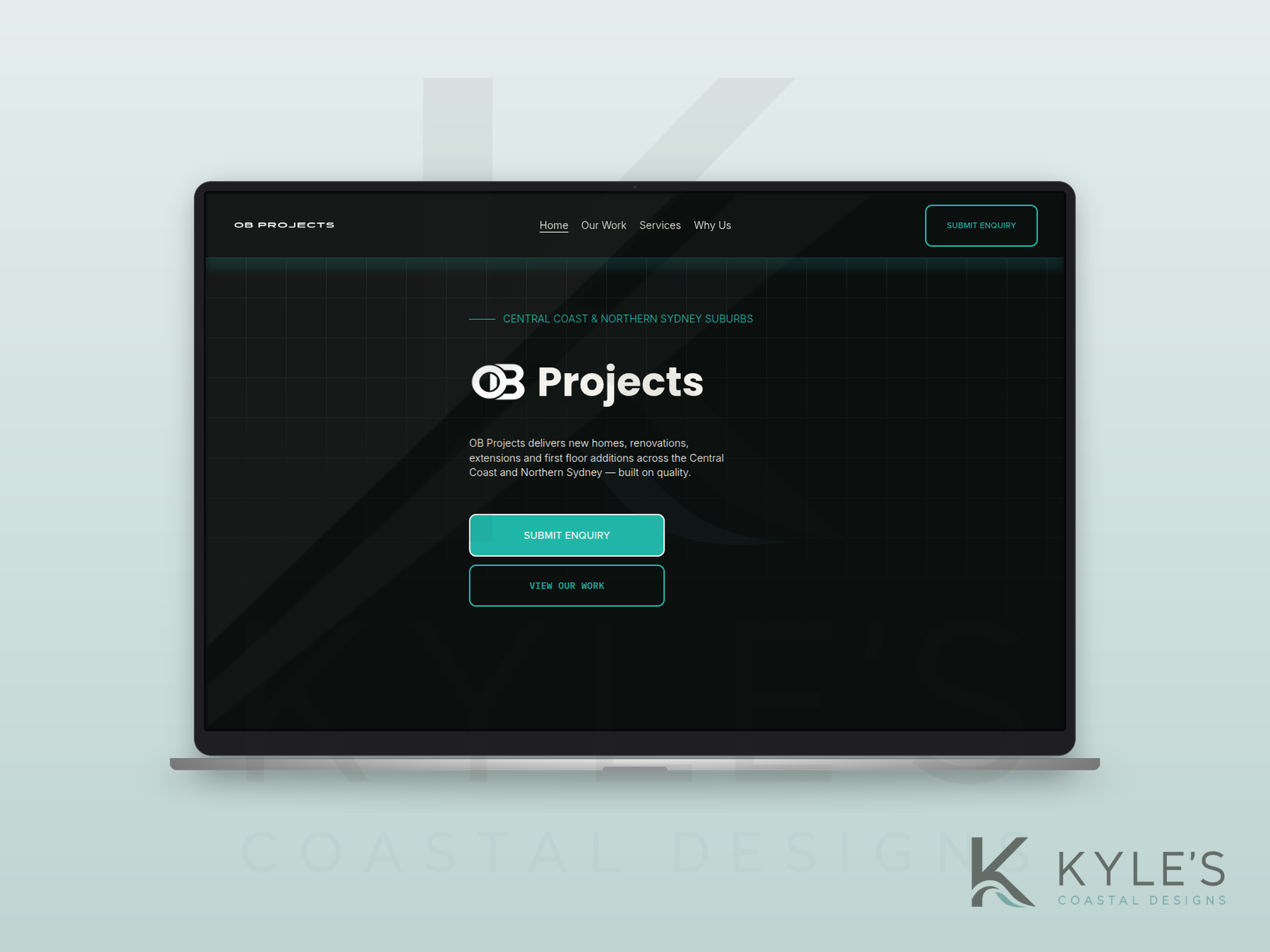 OB Projects residential construction website homepage